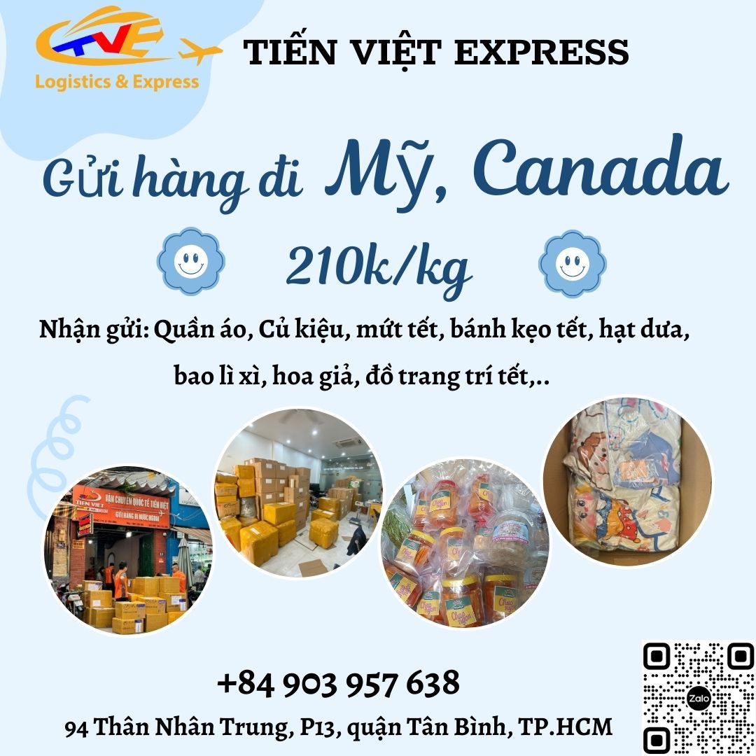 Gửi hàng đi USA, Canada - Tiến Việt Express